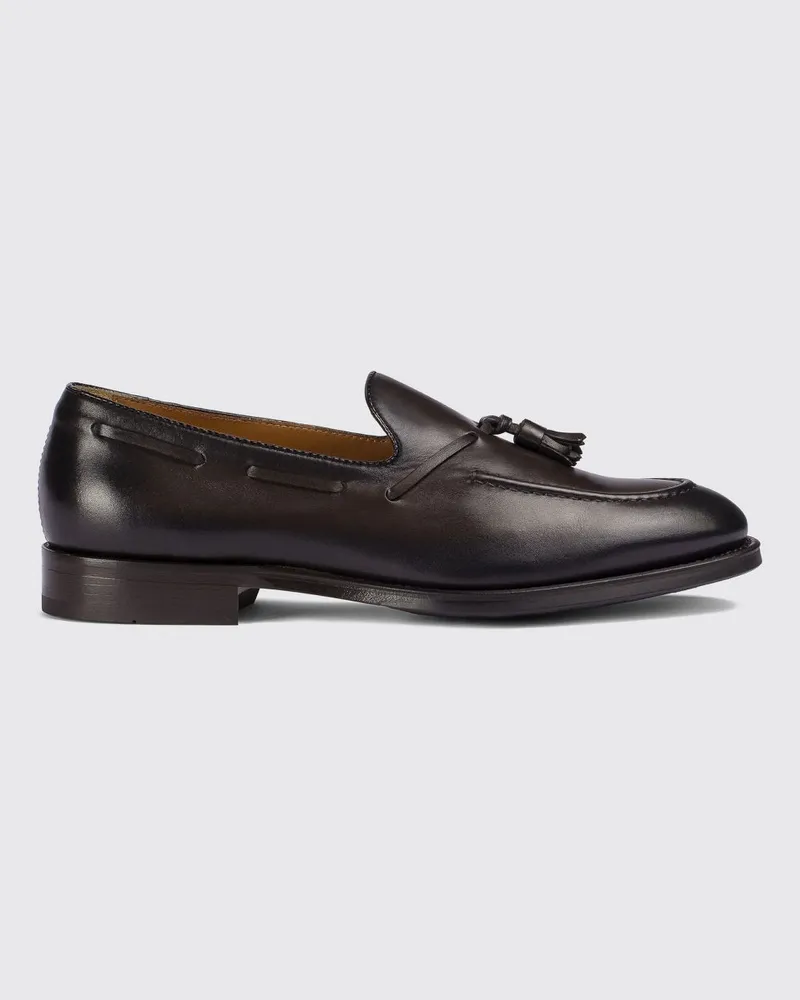Doucal´s Quastenloafer aus glattem Kalbsleder mit Leder- und Gummisohle Dark