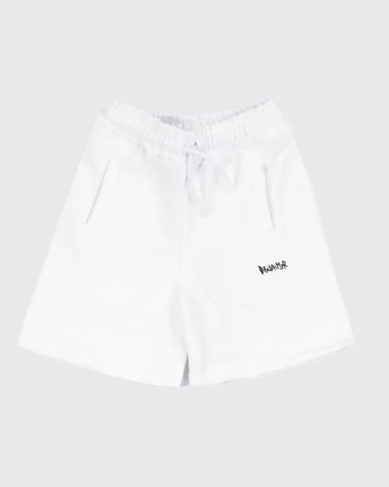 DISCLAIMER Baumwoll-Jogging-Shorts Weiß
