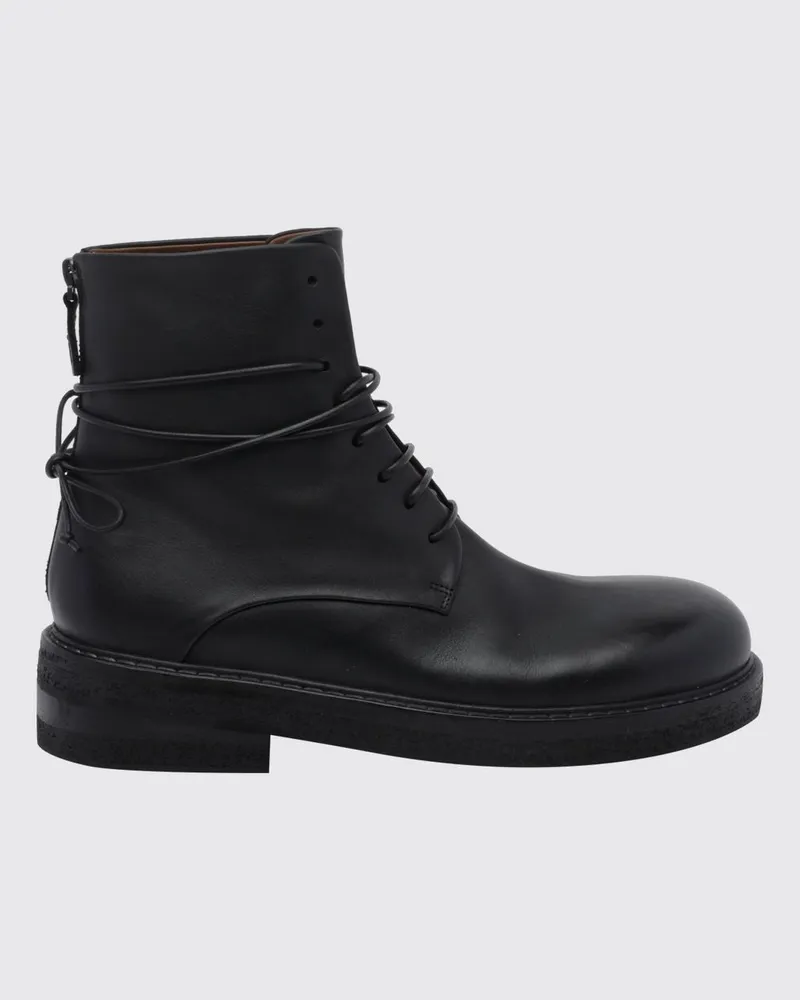 Marsèll Parrucca Combat Boots aus Kalbsveloursleder mit Reißverschluss hinten Schwarz