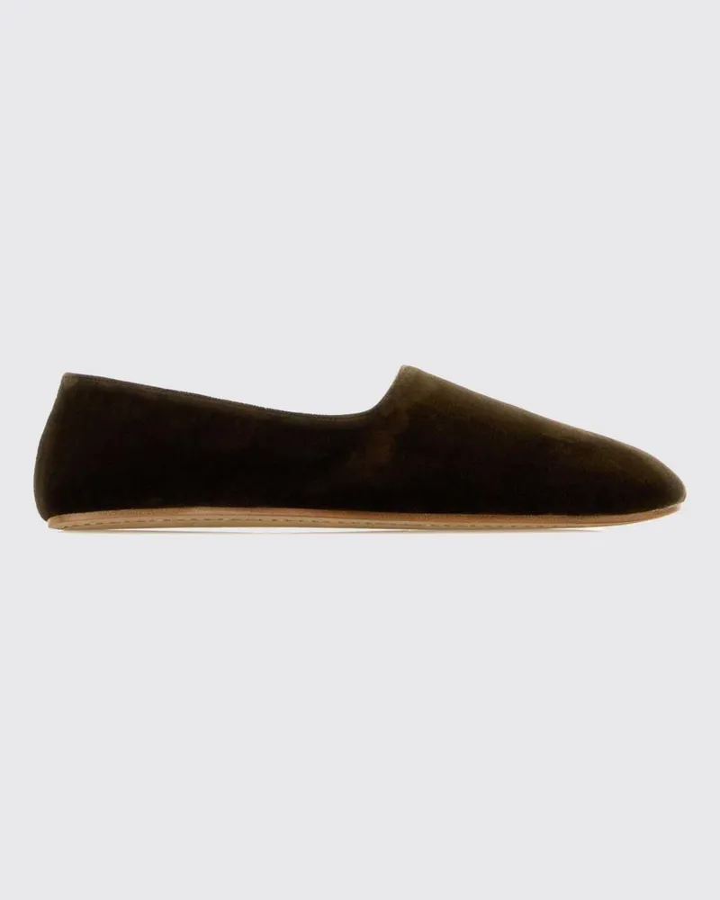 The Row Ponti Samt-Ballerinas Braun