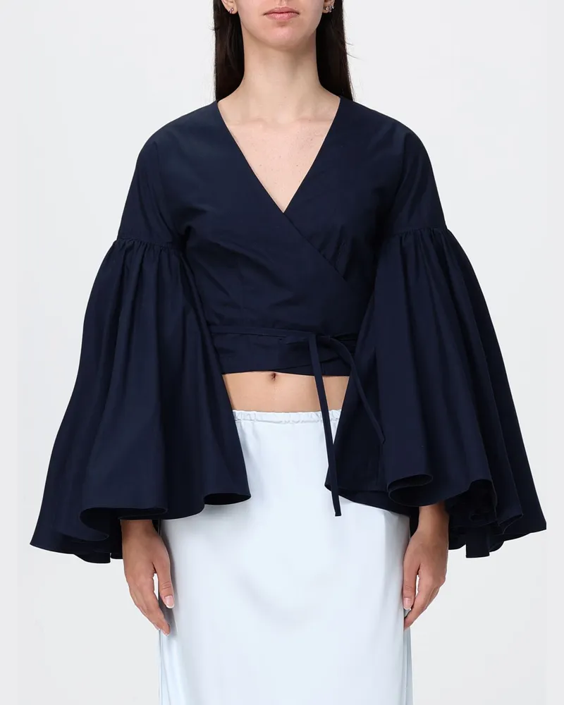 Jacquemus Paysan Wickeltop aus Baumwolle Blau
