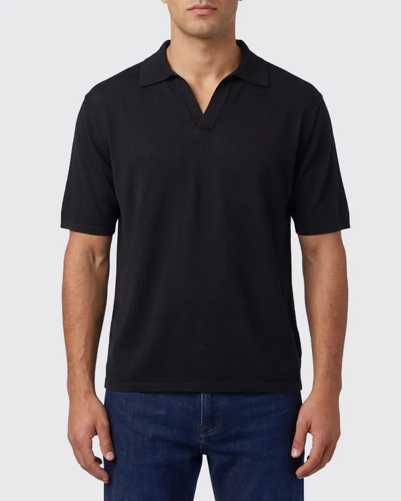 Roberto Collina Polo herren Schwarz