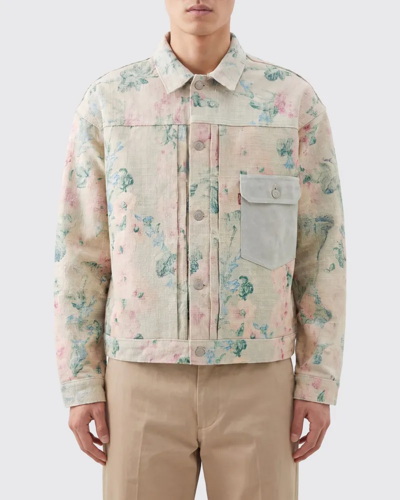Junya Watanabe Blumen-Leinenjacke Beige