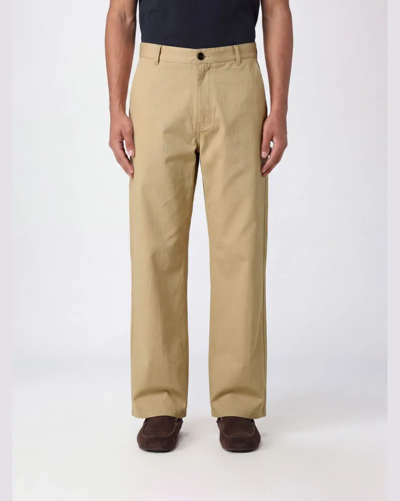 Loewe Straight-Leg Twill-Hose mit gesticktem Logo Beige