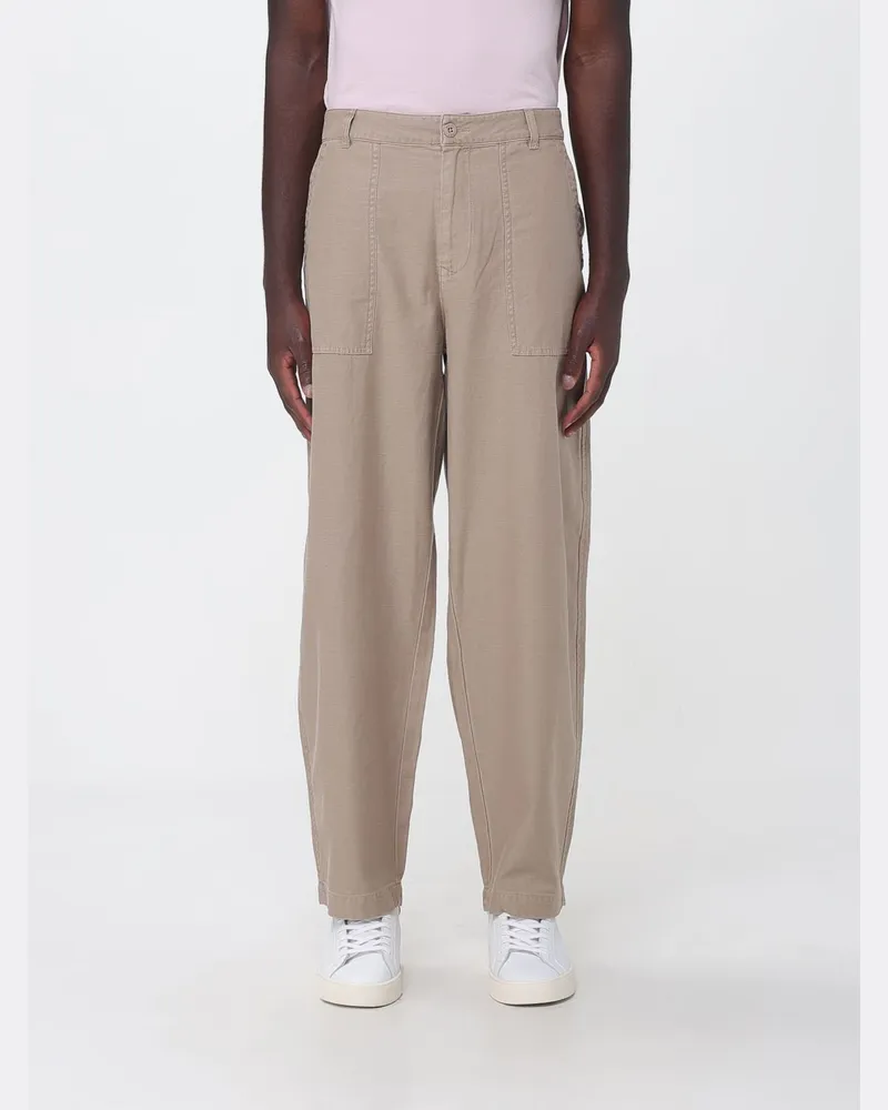 Blauer Weite Baumwollhose Beige