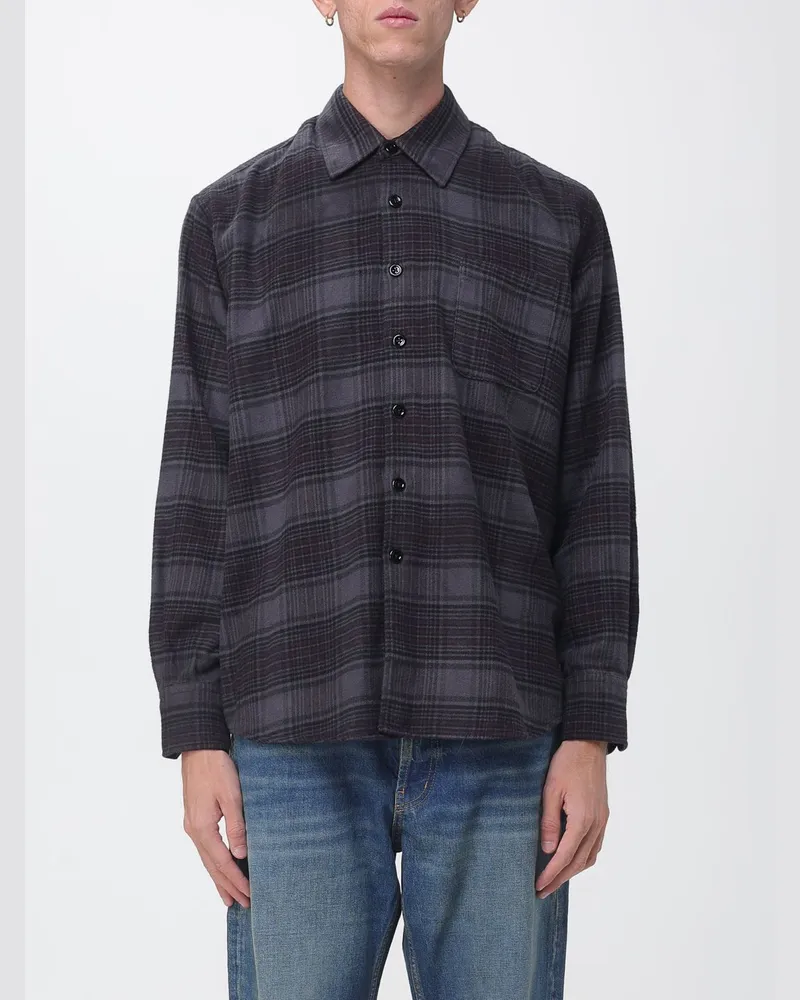 Our Legacy Locker geschnittenes Tartan-Karohemd aus Baumwolle Grau