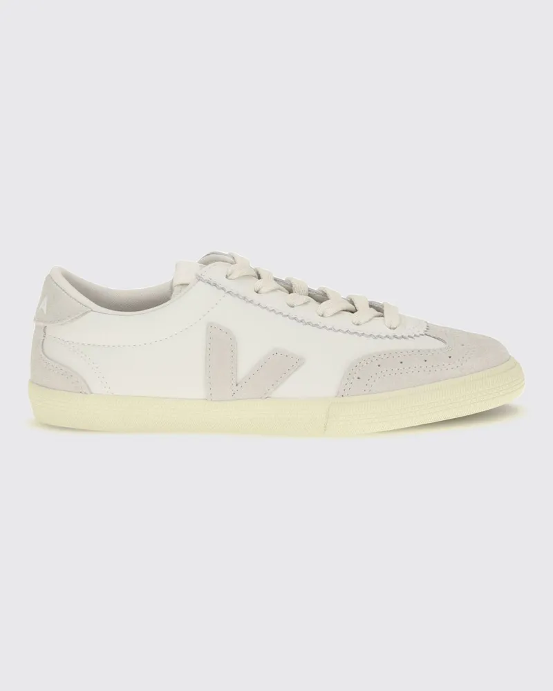 VEJA Volley-Sneaker aus O.T.-Leder mit kontrastierendem Logo Weiß