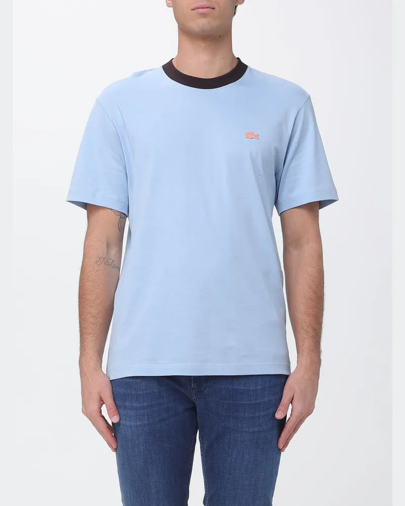 Lacoste Baumwoll-T-Shirt mit Logo Hellblau