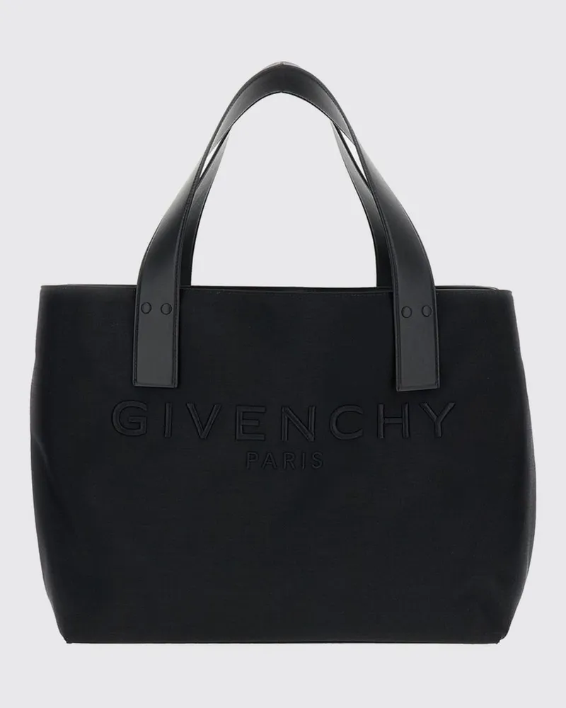 Givenchy Cargo Umhängetasche aus Nylon mit doppeltem Griff und gesticktem Logo Schwarz