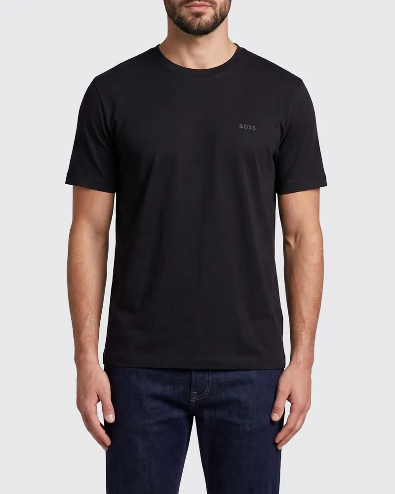 HUGO BOSS Basic Baumwoll-T-Shirt Schwarz
