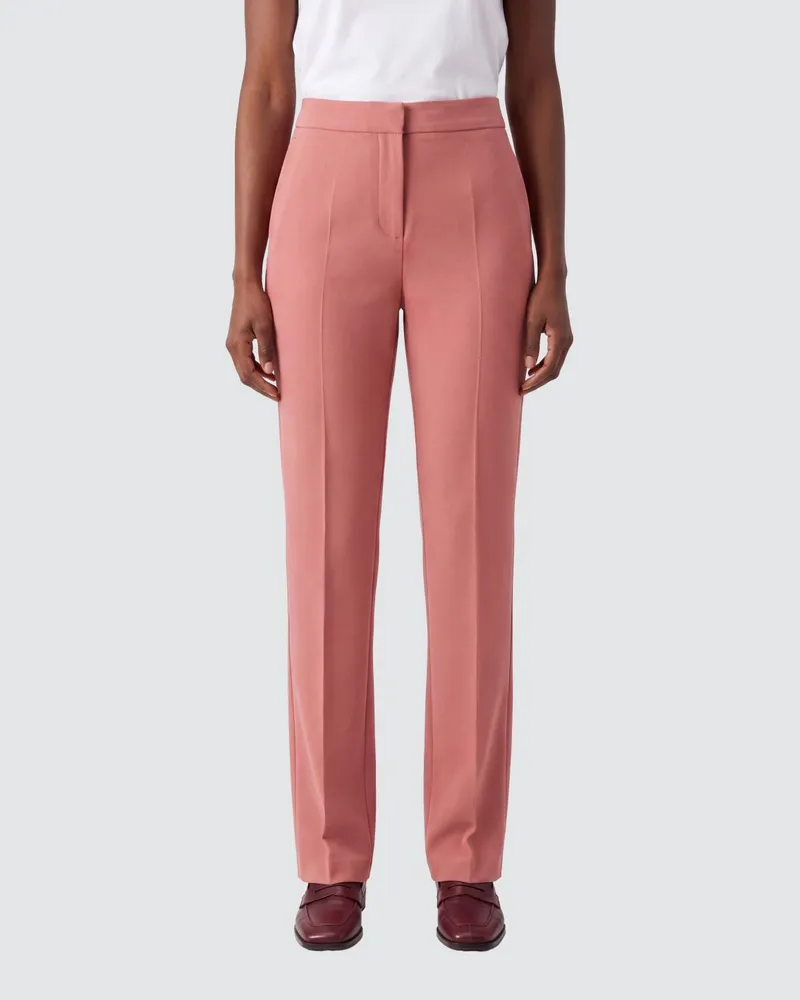 Max Mara Schwarze High-Waist Skinny-Hose von aus Crêpe Rot