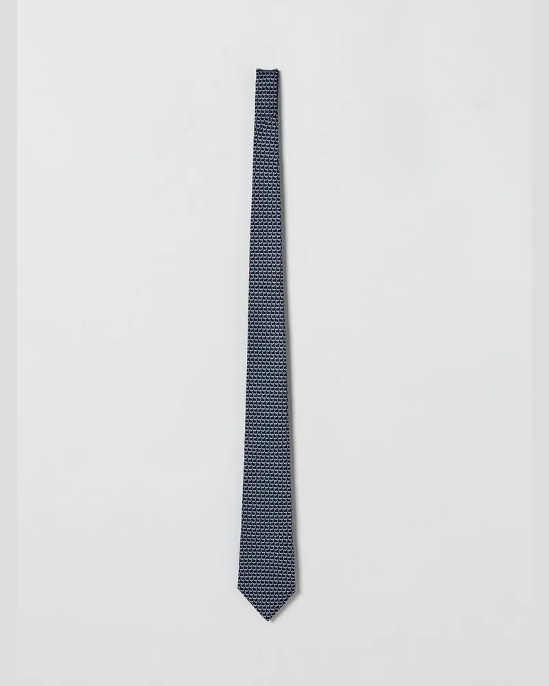 Ermenegildo Zegna Bedruckte Seidenkrawatte Navy