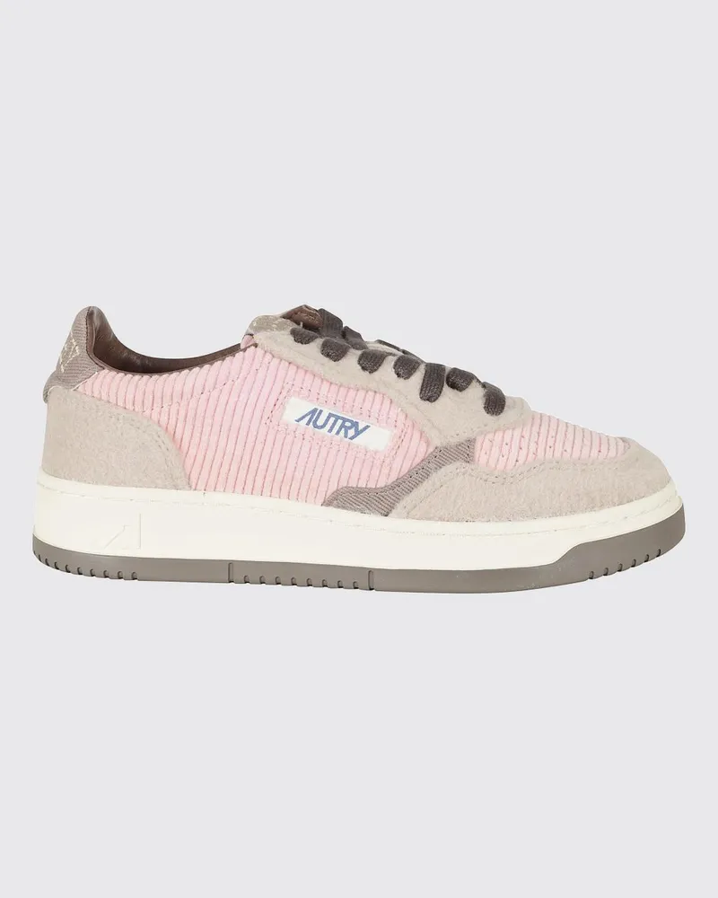 AUTRY Medalist Low Sneakers für Damen aus Leder und Wildleder im Bicolor-Design Pink