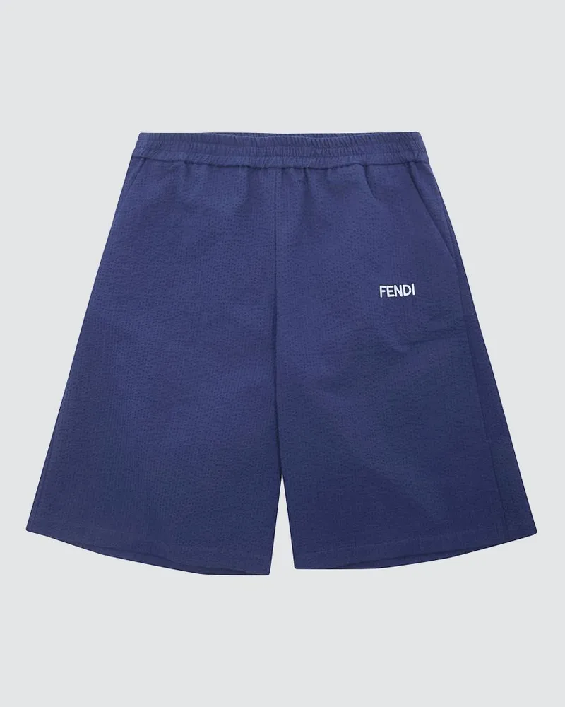 Fendi Baumwoll-Jogging-Shorts mit Logo Blau