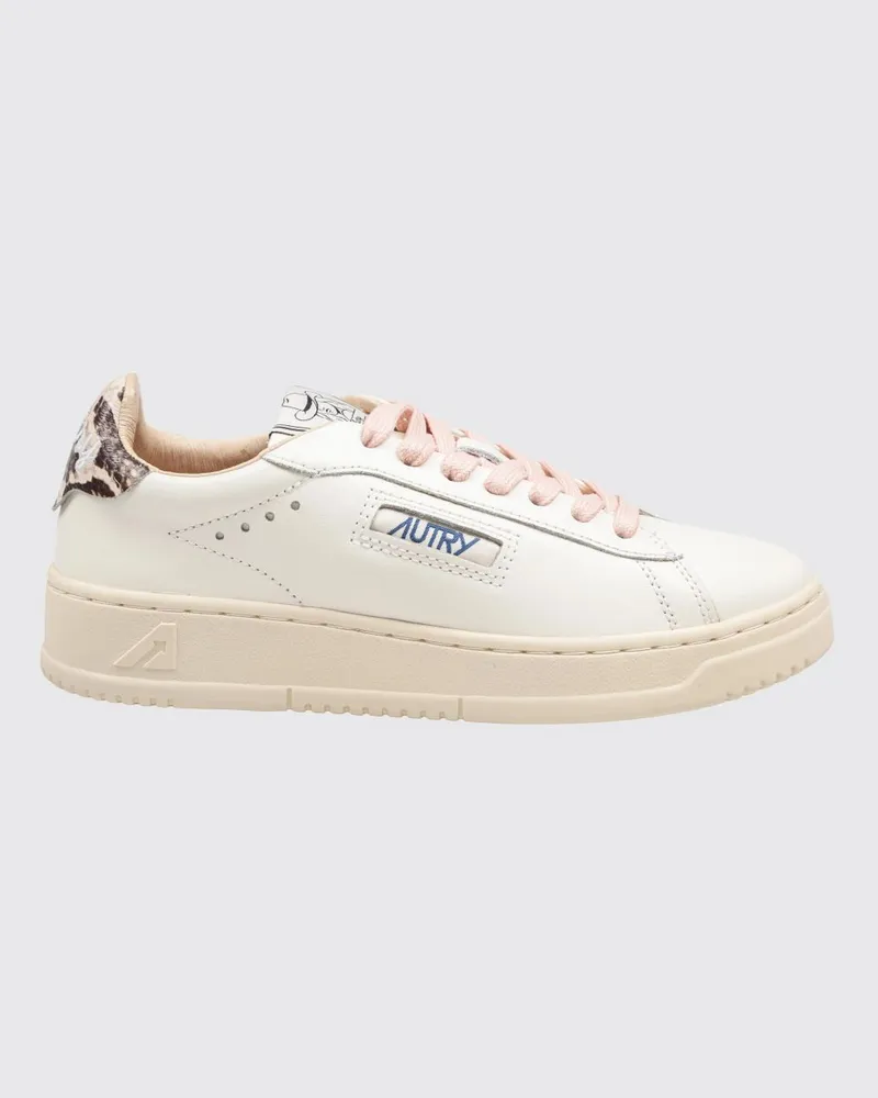 AUTRY Dallas Low Sneaker aus Kalbsleder mit Einsätzen in Python-Optik Weiß