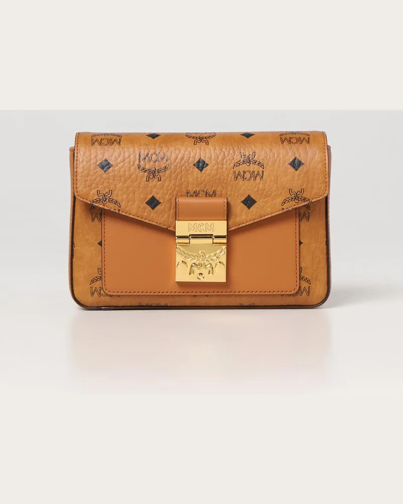 MCM Schultertasche damen Kupferrot