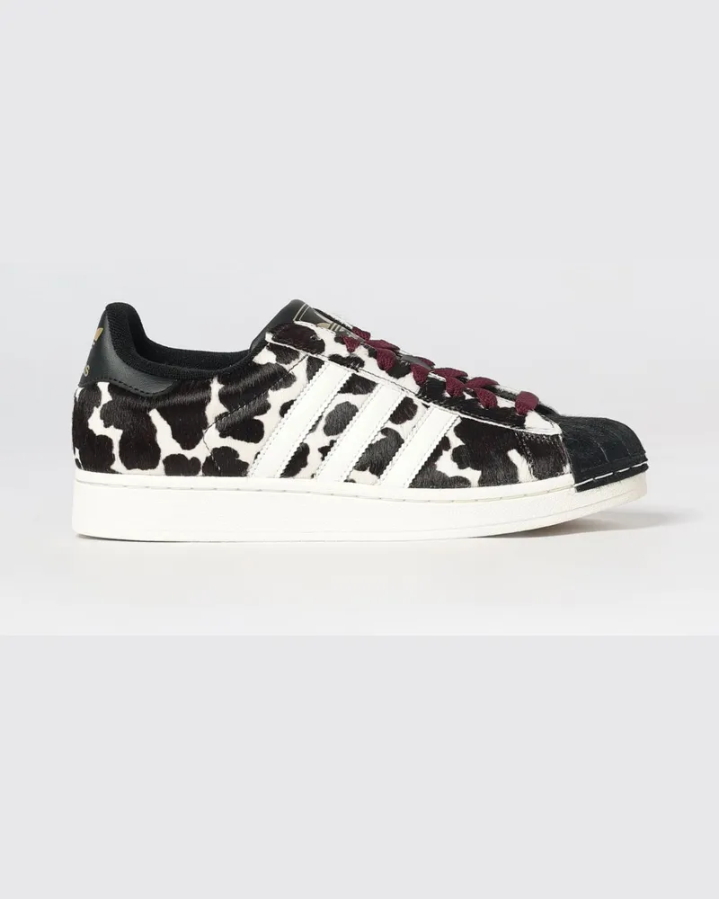 adidas Superstar II Sneaker aus Leder und Ponyfell mit Animal-Print Schwarz