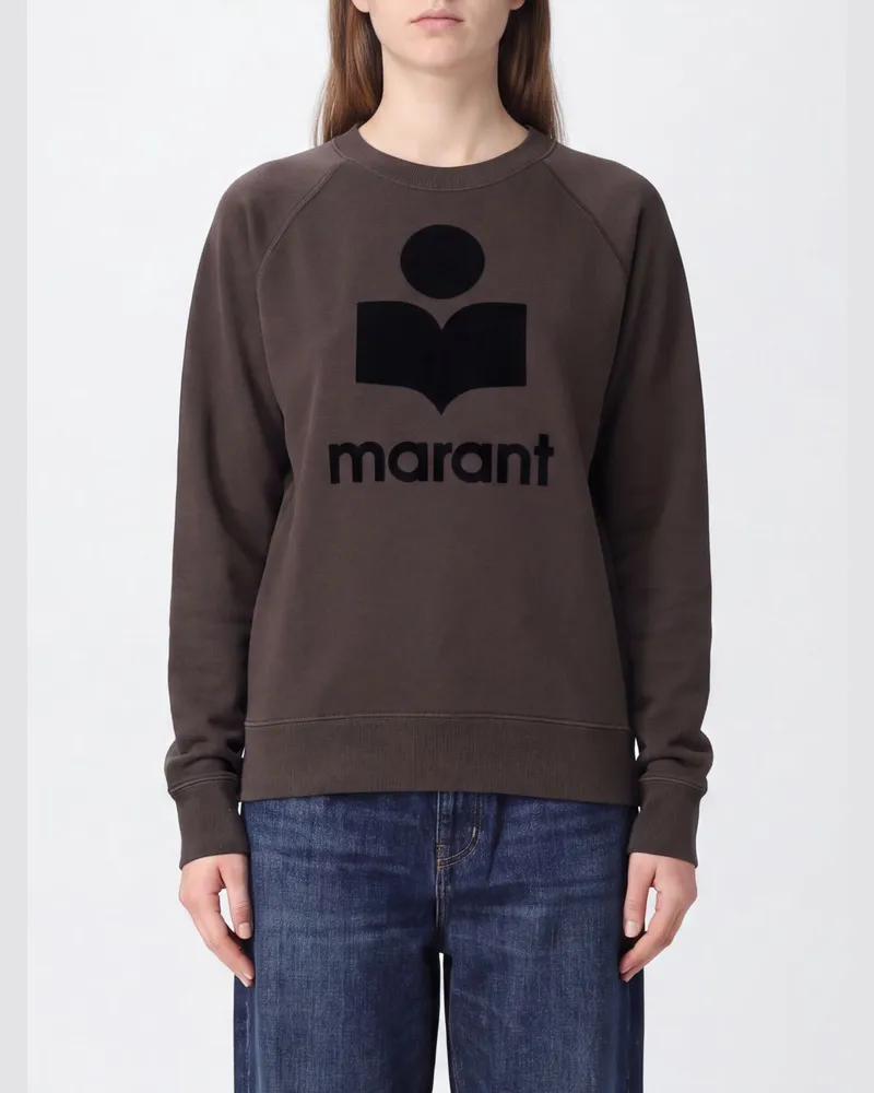Étoile Isabel Marant Sweatshirt aus Baumwollmischung mit Rundhalsausschnitt und Flock-Logo Schwarz