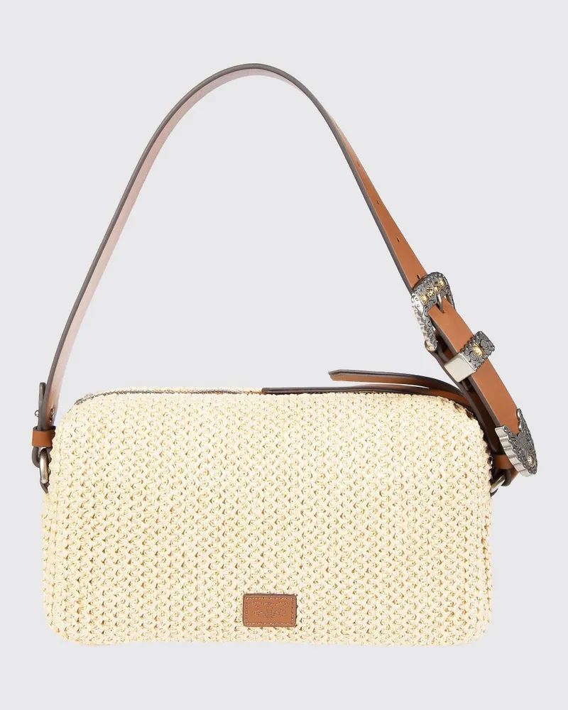 Pinko Häkel-Basttasche Beige
