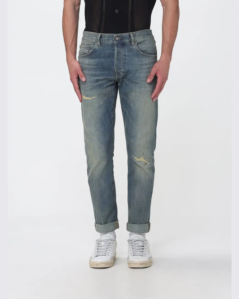 Dondup Slim Fit Jeans aus Distressed-Denim Blau