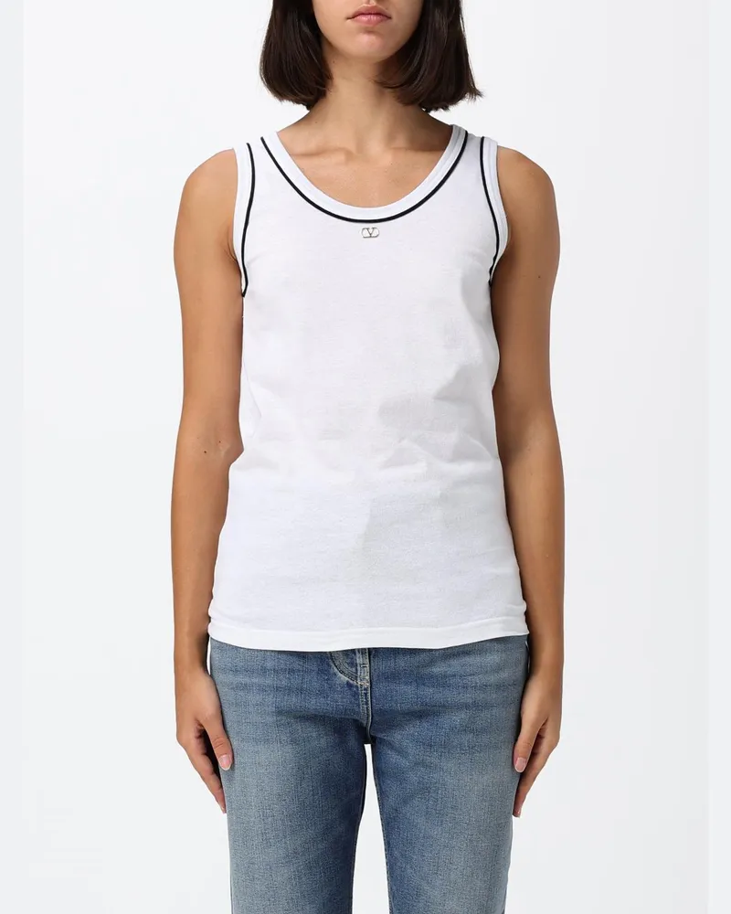 Valentino Garavani Slim-Fit Tanktop aus Baumwolle mit VLogo Signature Ivory