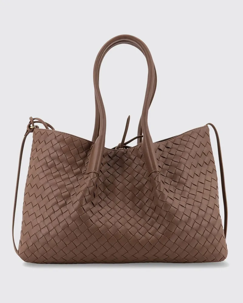 Bottega Veneta Pinacoteca Schultertasche von aus geflochtenem Kalbsleder Braun