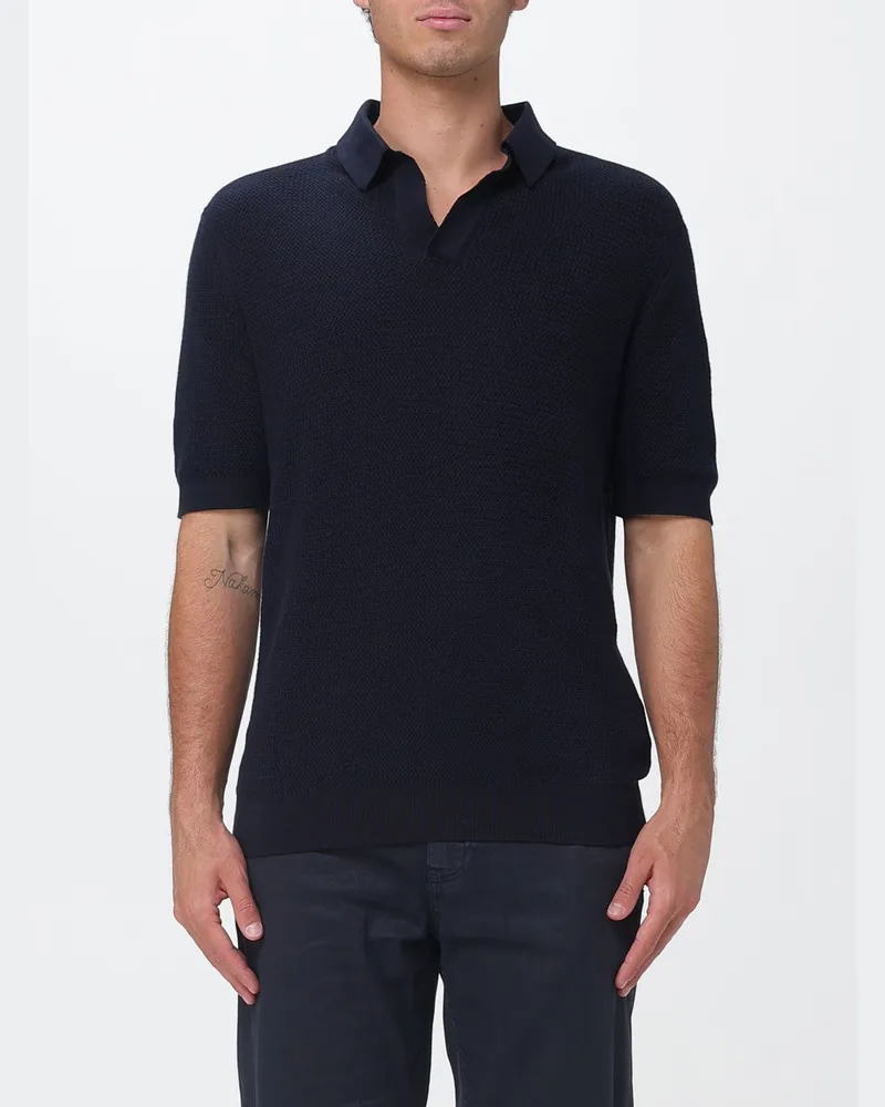Ermenegildo Zegna Polohemd aus Baumwollstrick von Navy