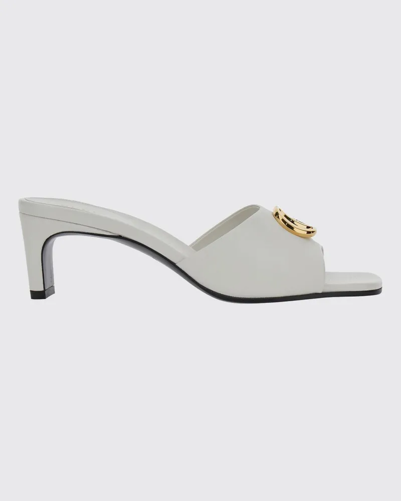 Gucci Nappaleder-Mules von mit mittlerem Absatz und GG-Monogramm-Hardware Weiß
