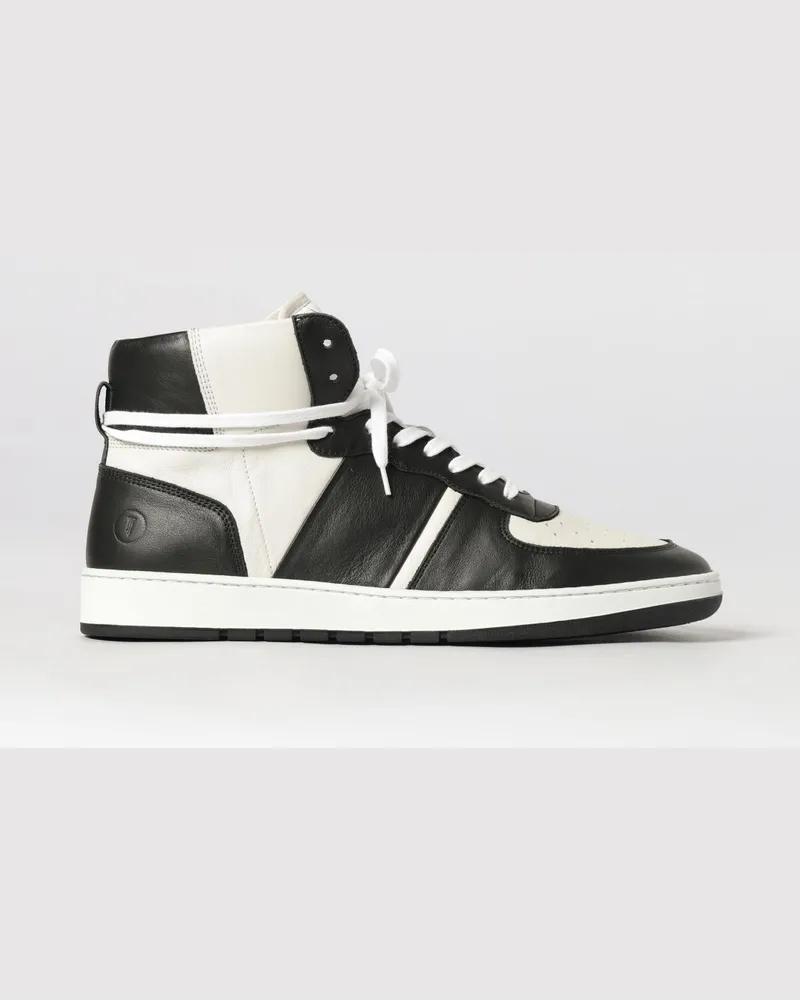 Collegium Zweifarbige Destroyer High-Top-Sneaker aus Leder mit perforierter Zehenkappe Ice