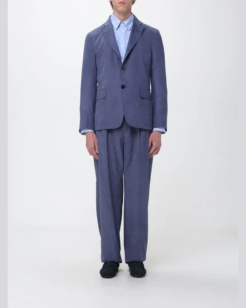 Emporio Armani Einreiher-Anzug aus Twill Blau
