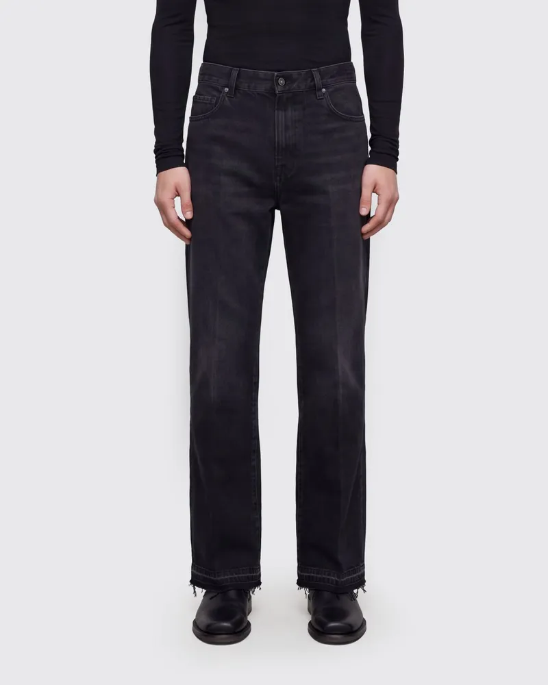Amiri Straight-Jeans aus schwarzem Baumwolldenim mit mittlerer Leibhöhe Schwarz