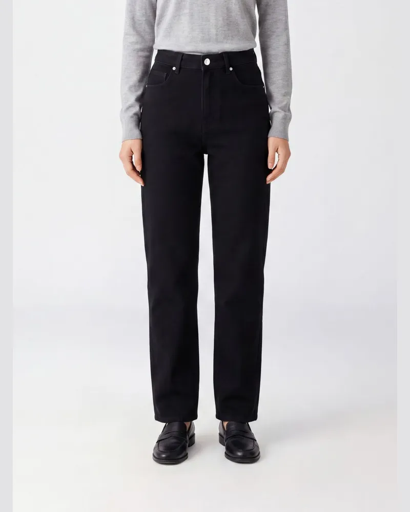 Isabel Marant High-Waist Straight-Leg Jeans Dromie aus Stretch-Denim Schwarz