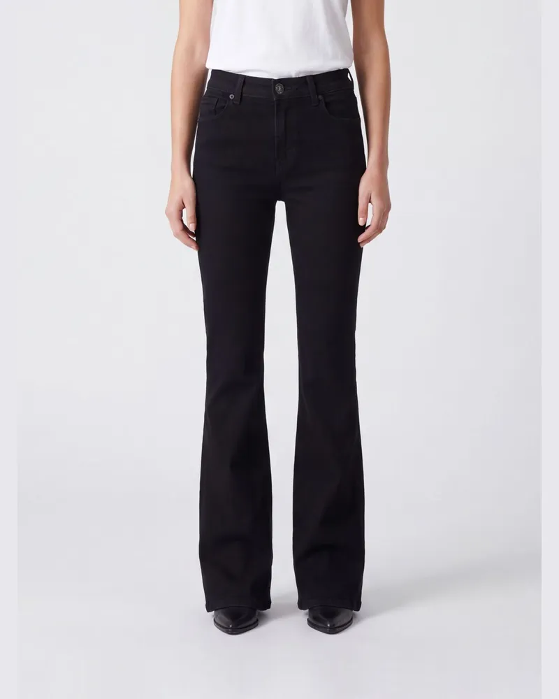 7 for all mankind Hochgeschnittene Slim-Bootcut-Jeans von aus Stretch-Denim Schwarz