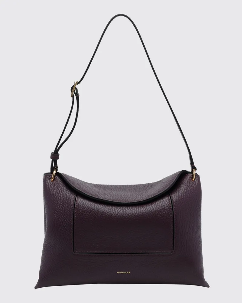 WANDLER Penelope Schultertasche aus Kalbsleder mit verstellbarem Griff Violett