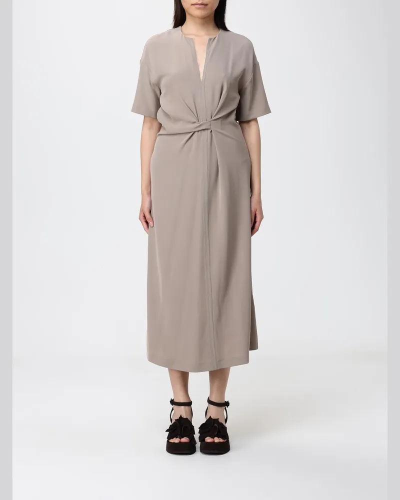 MEIMEIJ Crêpe-Midikleid Taubengrau