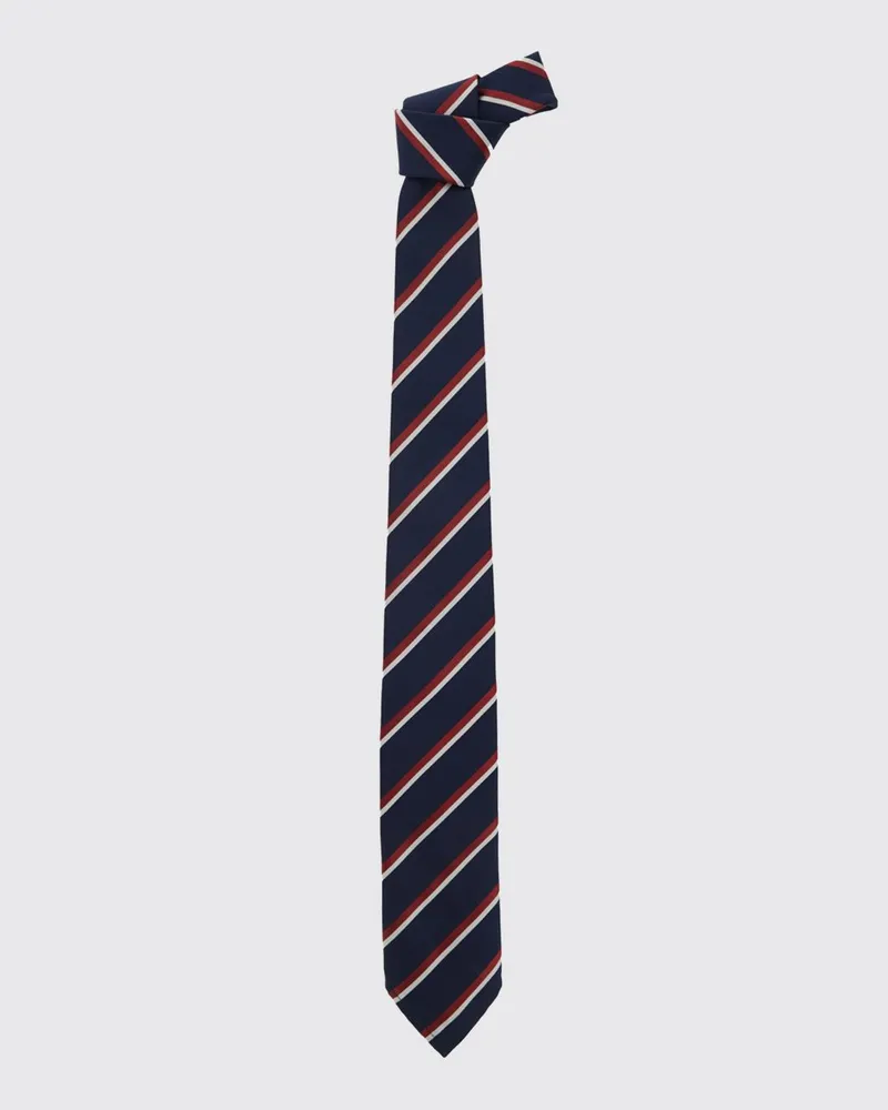 Dsquared2 Regimental-Krawatte aus reiner Seide mit appliziertem Logo Blau