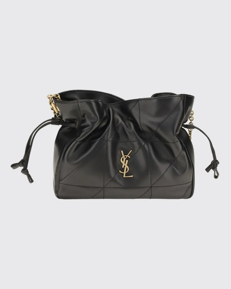 Saint Laurent Jamie Kleine Bucket Bag aus gestepptem Lammleder Schwarz