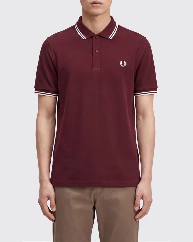 Fred Perry Baumwoll-Polohemd mit Logo Burgunderrot