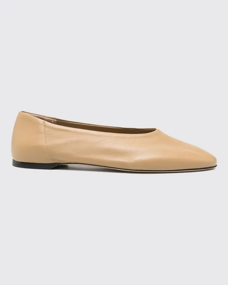Totême Ballerinas von aus Glattleder mit runder Kappe und Ledersohle Beige