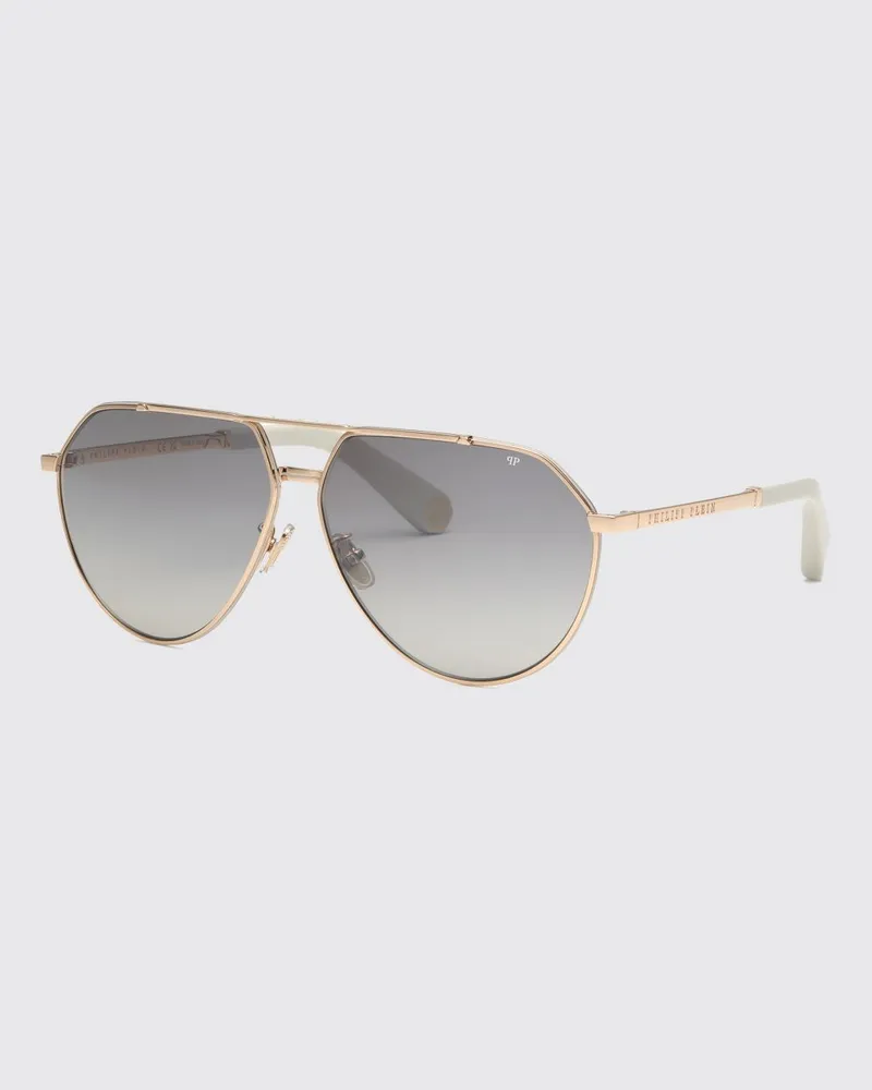 Philipp Plein Sonnenbrille aus Metall Weiß