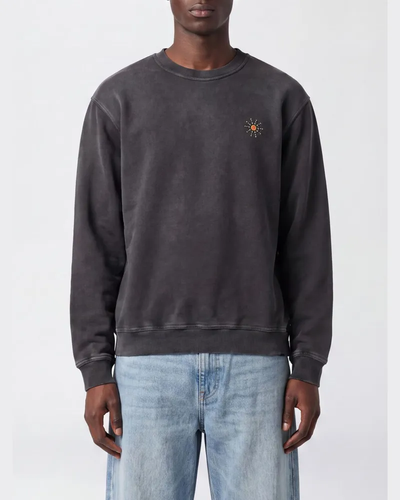 HTC Hollywood Trading Company Relaxed-Fit Baumwoll-Sweatshirt mit Nieten und Stickerei von Schwarz