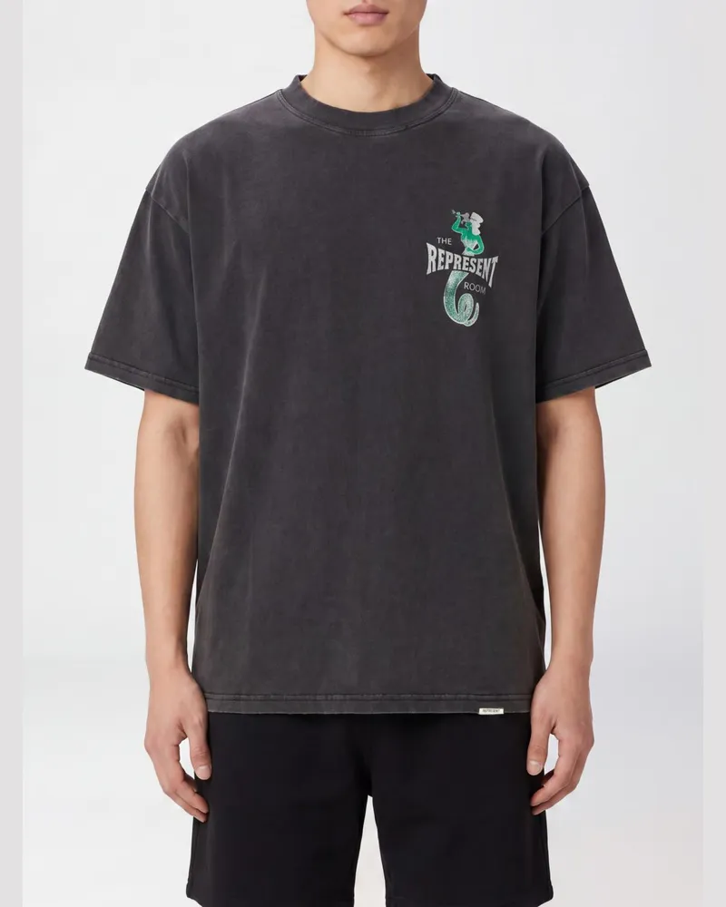 REPRESENT Bedrucktes Baumwoll-T-Shirt Grau