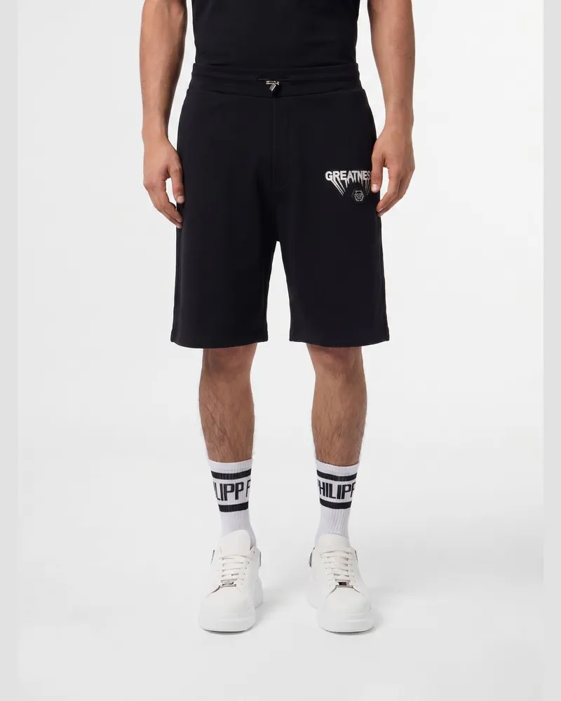 Philipp Plein Jogging-Shorts aus Baumwolle Schwarz
