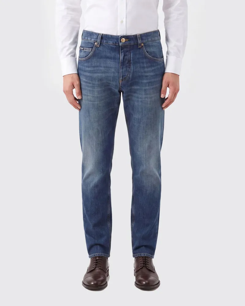 Dolce & Gabbana DOLCE  GABBANA Straight Regular Fit Jeans Dolce & Gabbana aus Baumwolldenim mit mittlerer Leibhöhe Blau
