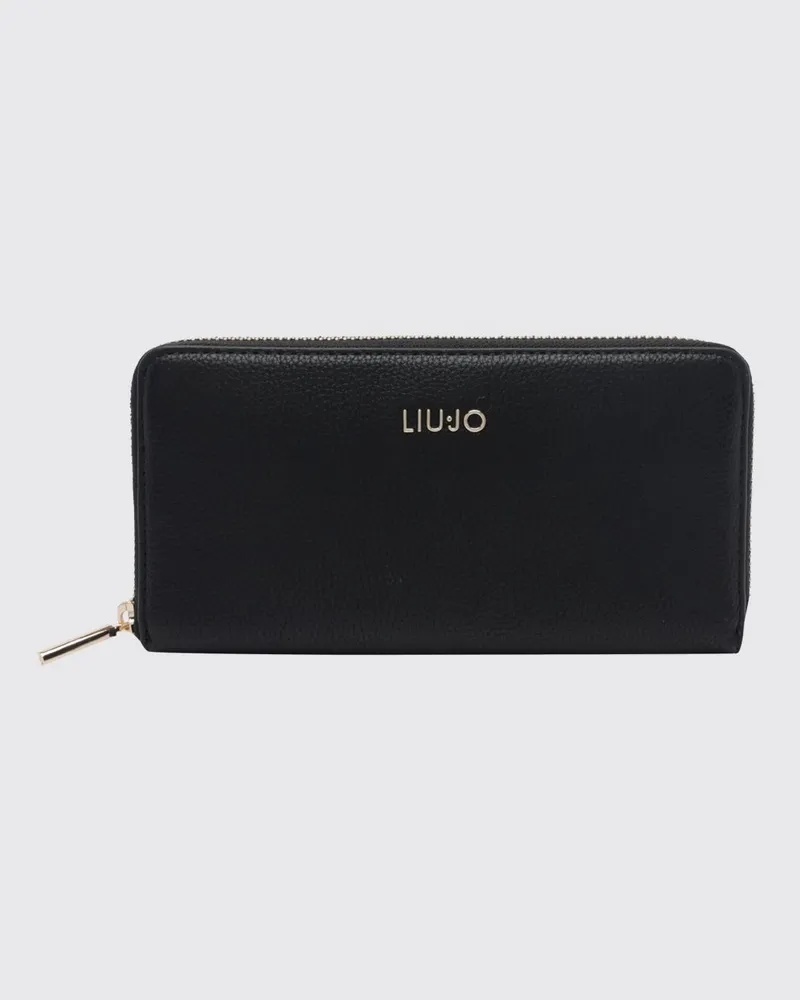 Liu Jo Continental-Brieftasche aus genarbtem Kunstleder mit Rundum-Reißverschluss Schwarz