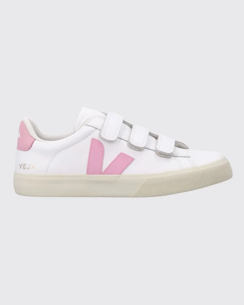 VEJA Recife Sneaker aus nachhaltigem O.T.-Leder mit Klettverschluss und Logo Weiß