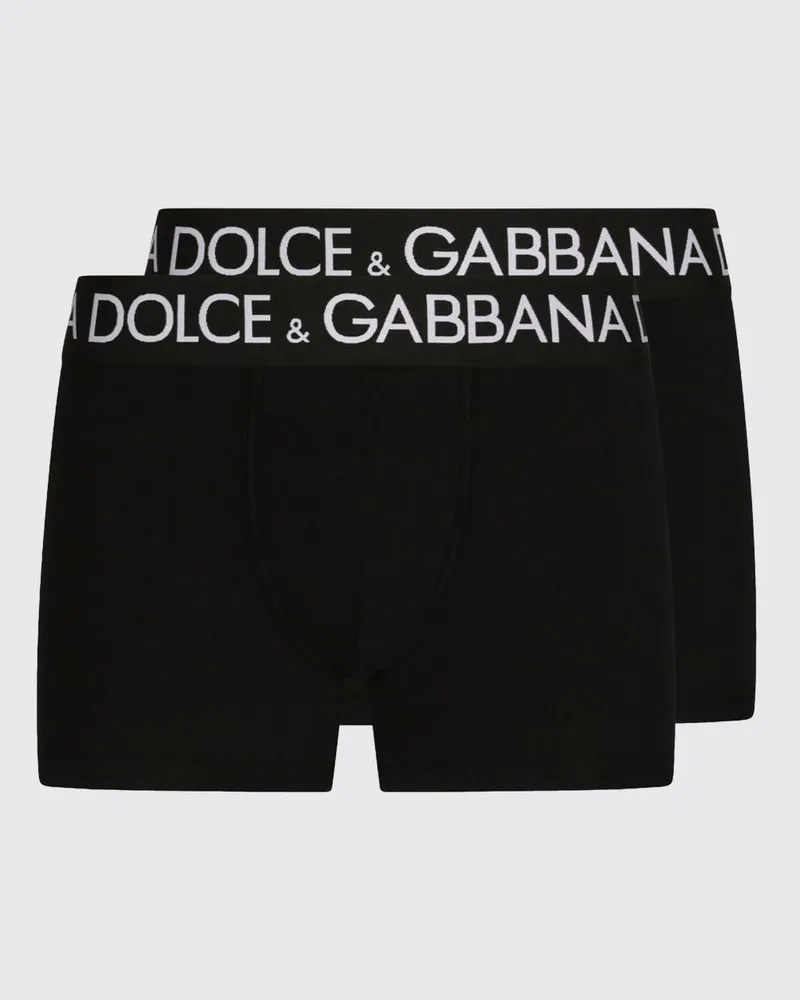 Dolce & Gabbana DOLCE  GABBANA 2er-Set Stretch-Baumwollboxer Dolce & Gabbana Schwarz