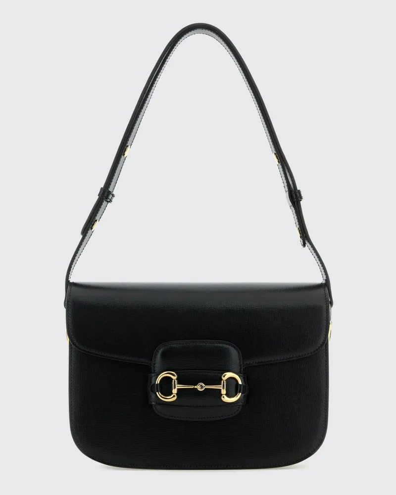 Gucci Horsebit 1955 Umhängetasche von aus Leder mit Logo-Detail Schwarz
