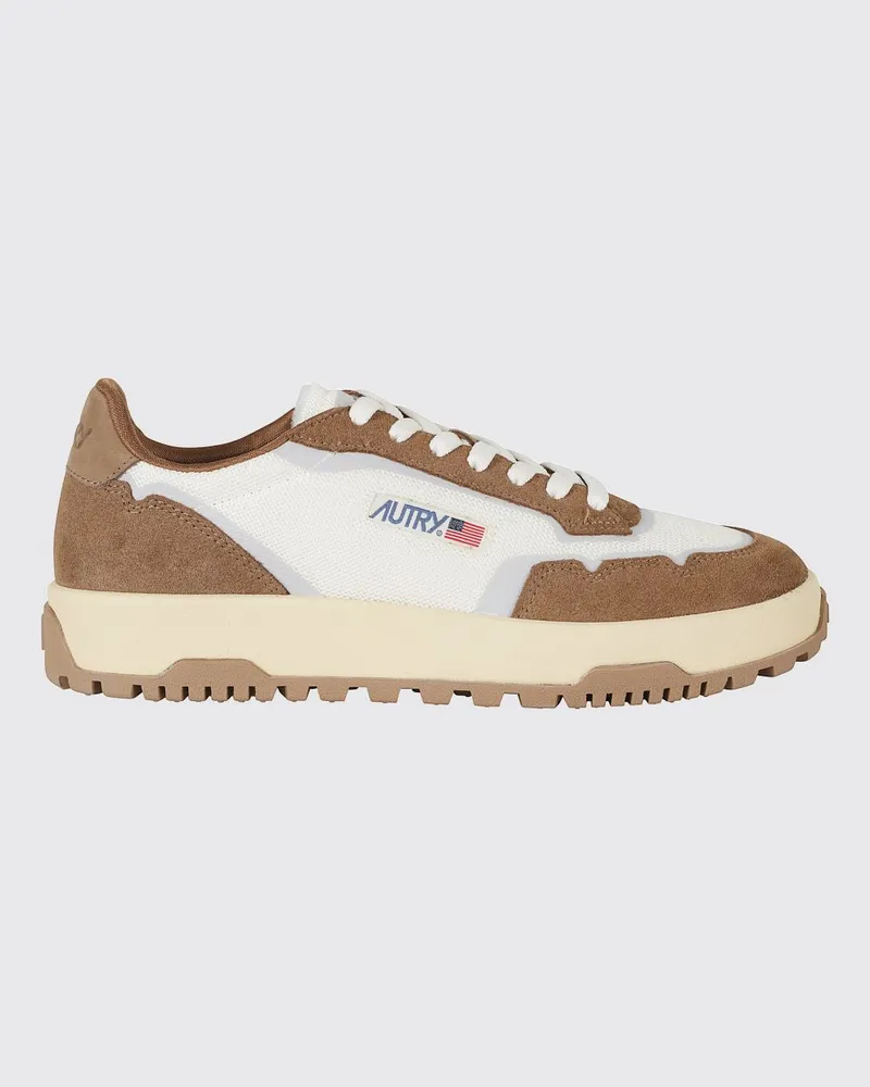 AUTRY Wildpace Low Sneakers aus Leder und Mesh mit Kontrastlogo und gezackter Sohle Braun
