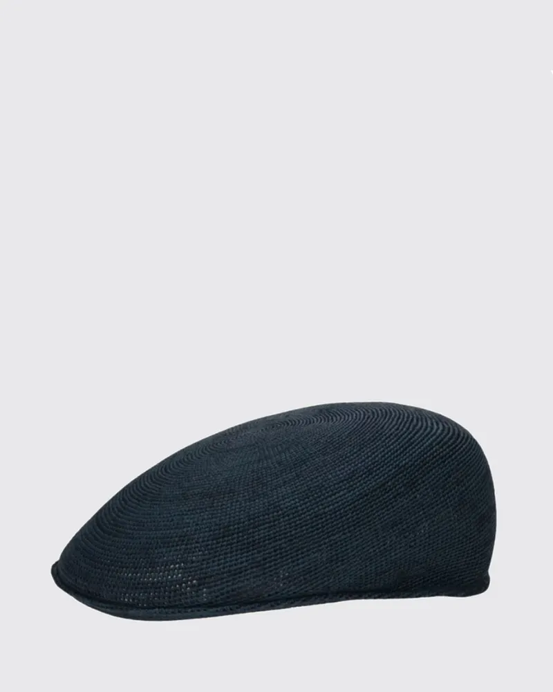 Borsalino Vintage-Schiebermütze Miami von aus Bast mit Schirm Navy